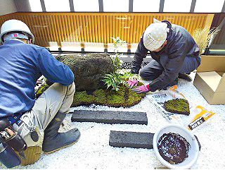 中庭改修工事施工